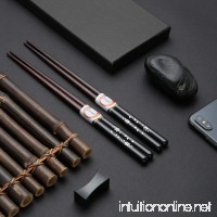 5 pairs of chopsticks  chopsticks healthy and eco-friendly reusable Chopsticks set of Japanese ironwood  Black plum blossom - B07BZTYD67